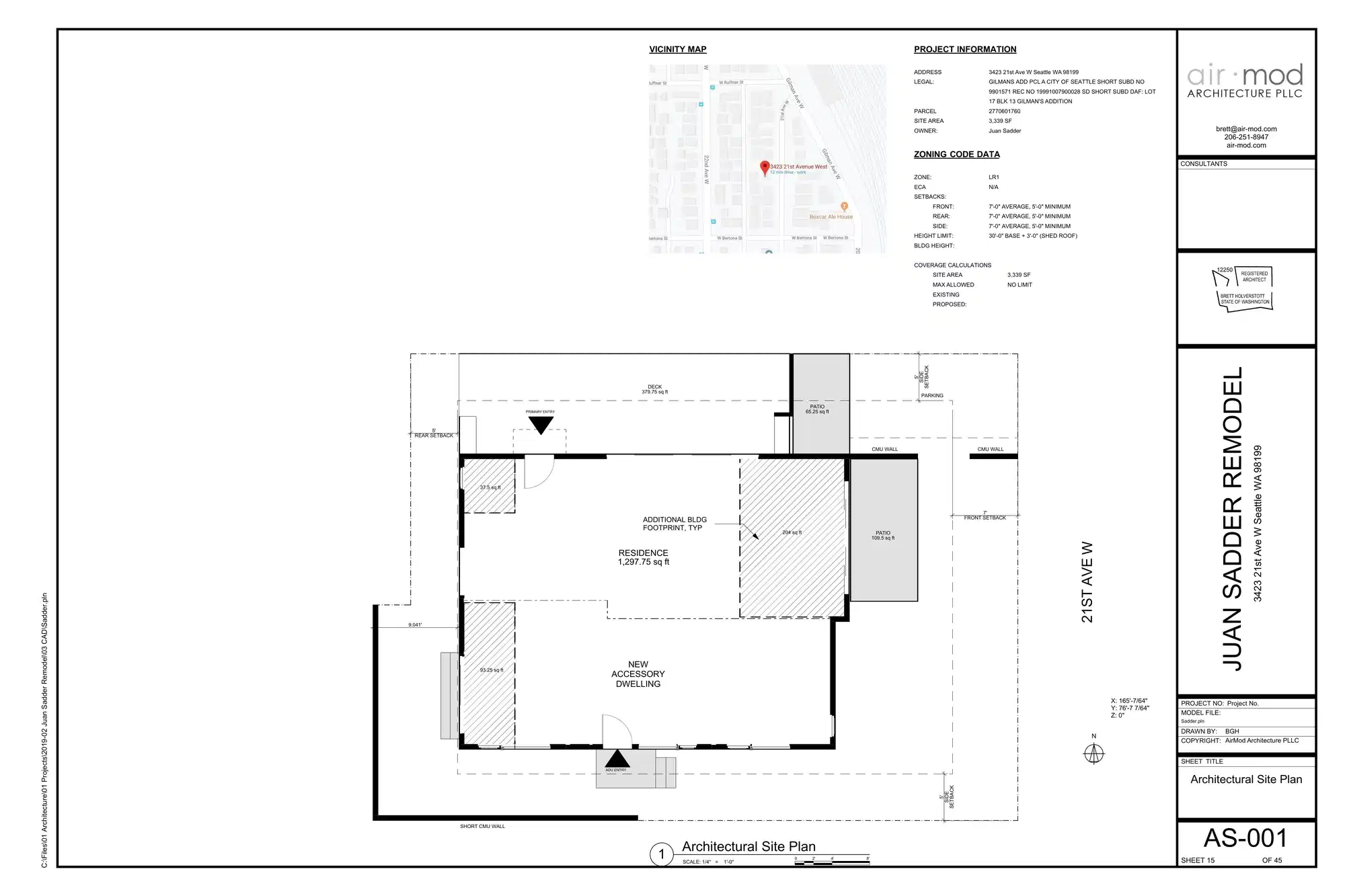 Site plan for 3423 21st Ave W