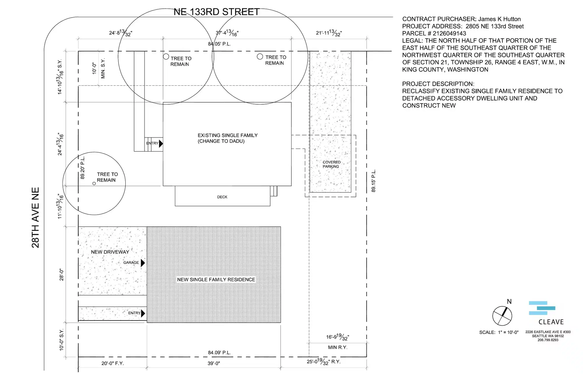 Site plan for 13050 28th Ave NE