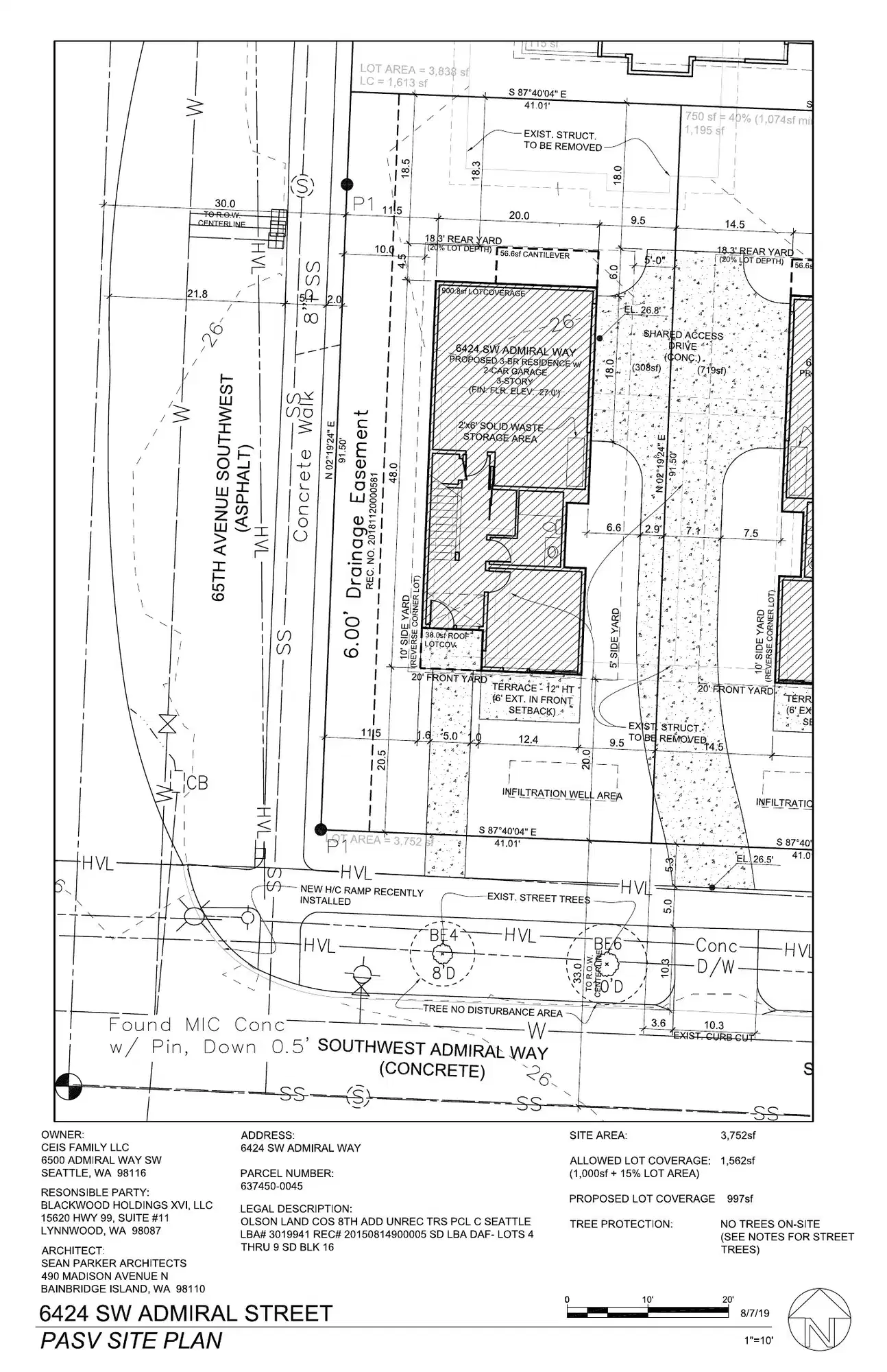 Site plan for 6424 SW Admiral Way