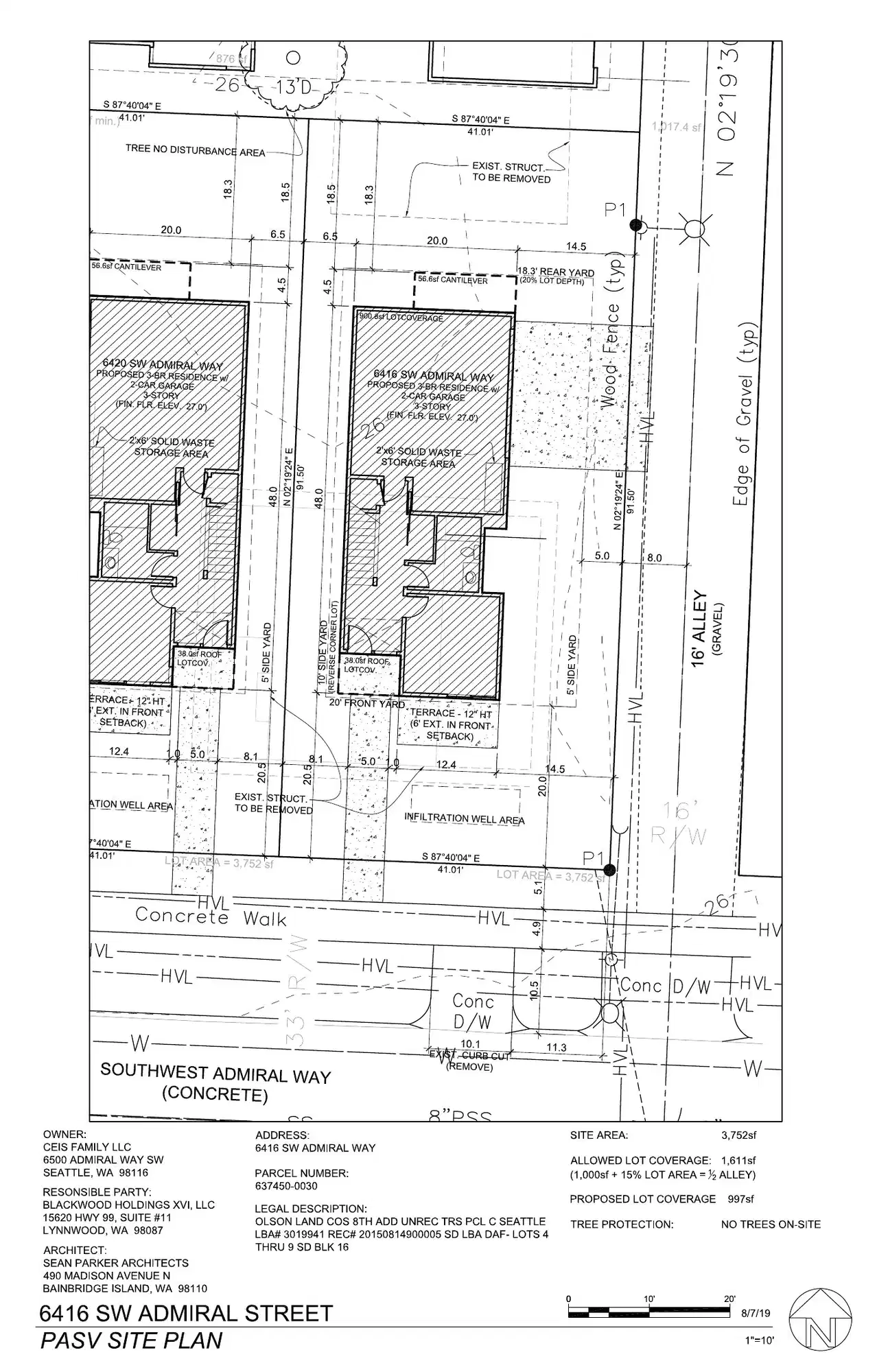 Site plan for 6420 SW Admiral Way
