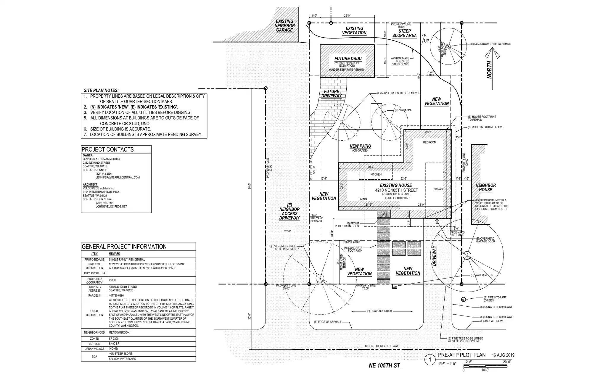 Site plan for 4210 NE 105th St