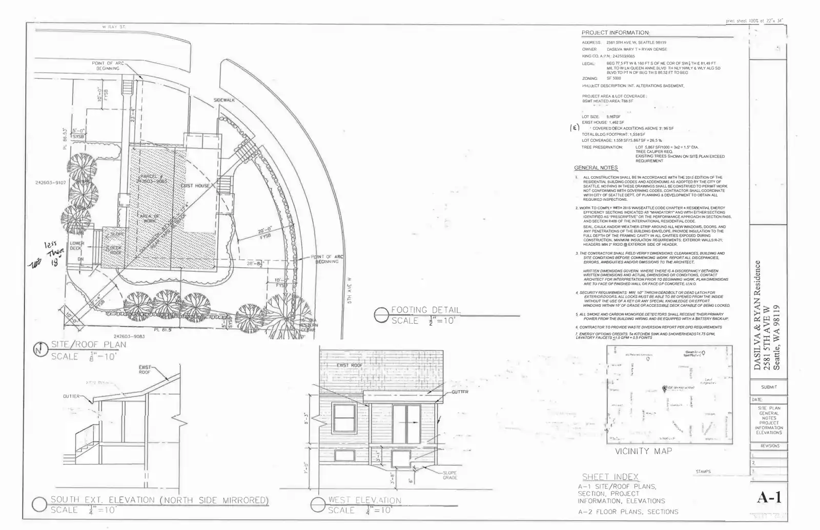 Site plan for 2581 5th Ave W
