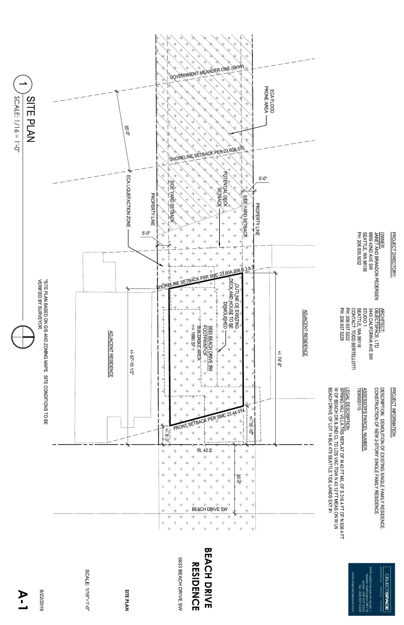 Site plan for 5633 Beach Dr SW