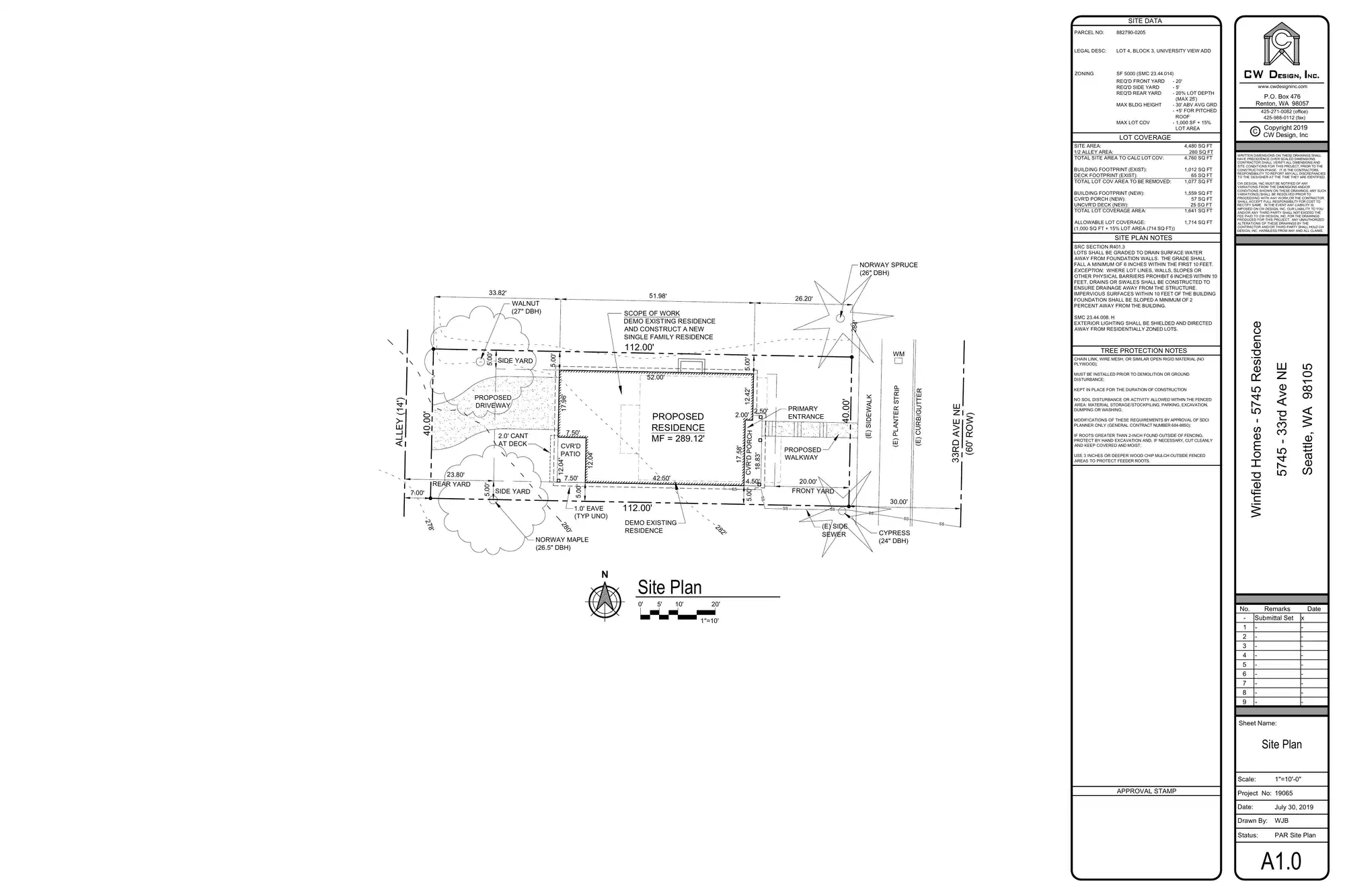 Site plan for 5745 33rd Ave NE