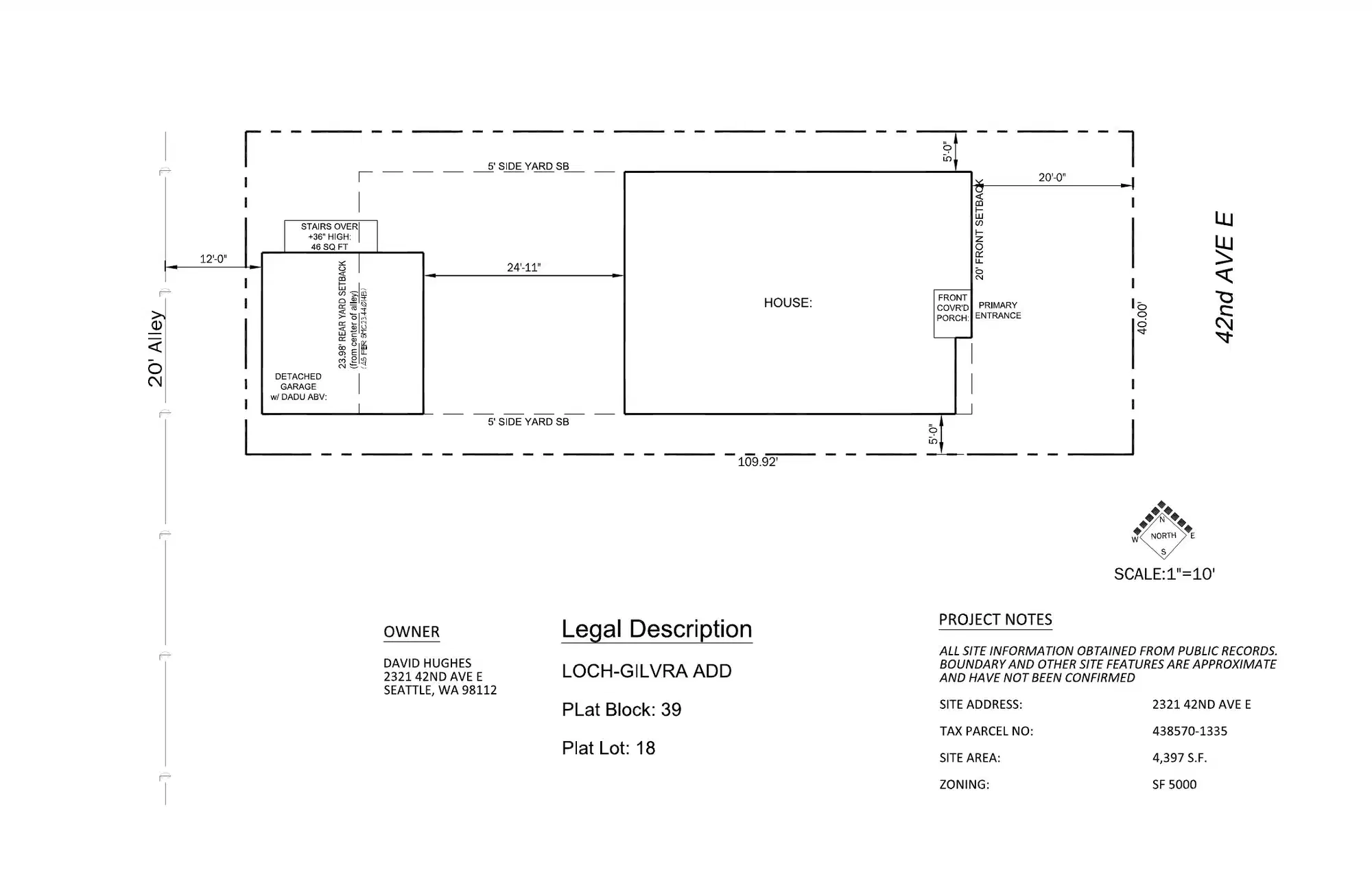 Site plan for 2321 42nd Ave E
