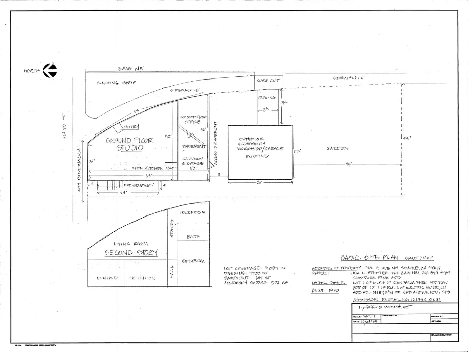 Site plan for 7231 3rd Ave NW