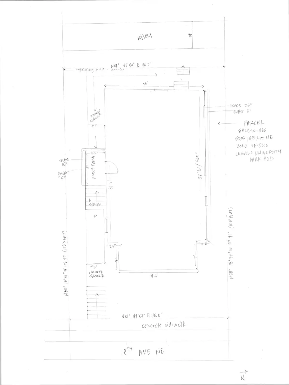 Site plan for 5035 18th Ave NE