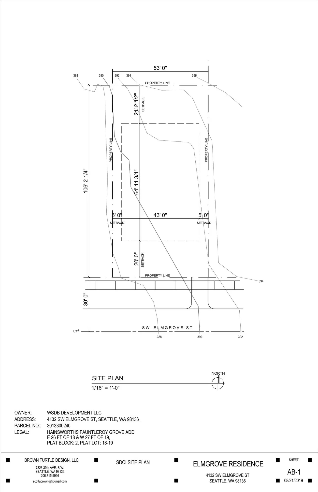 Site plan for 4132 SW Elmgrove St
