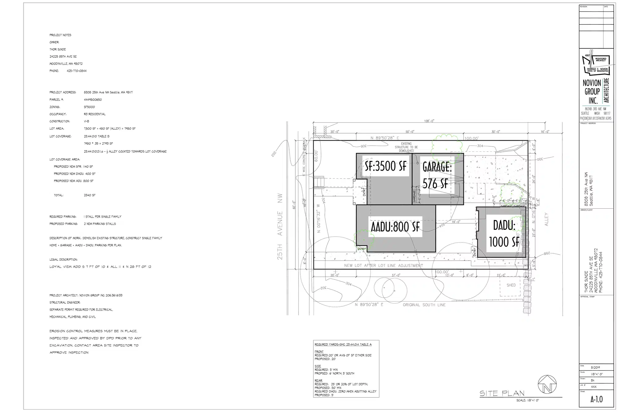 Site plan for 8308 25th Ave NW