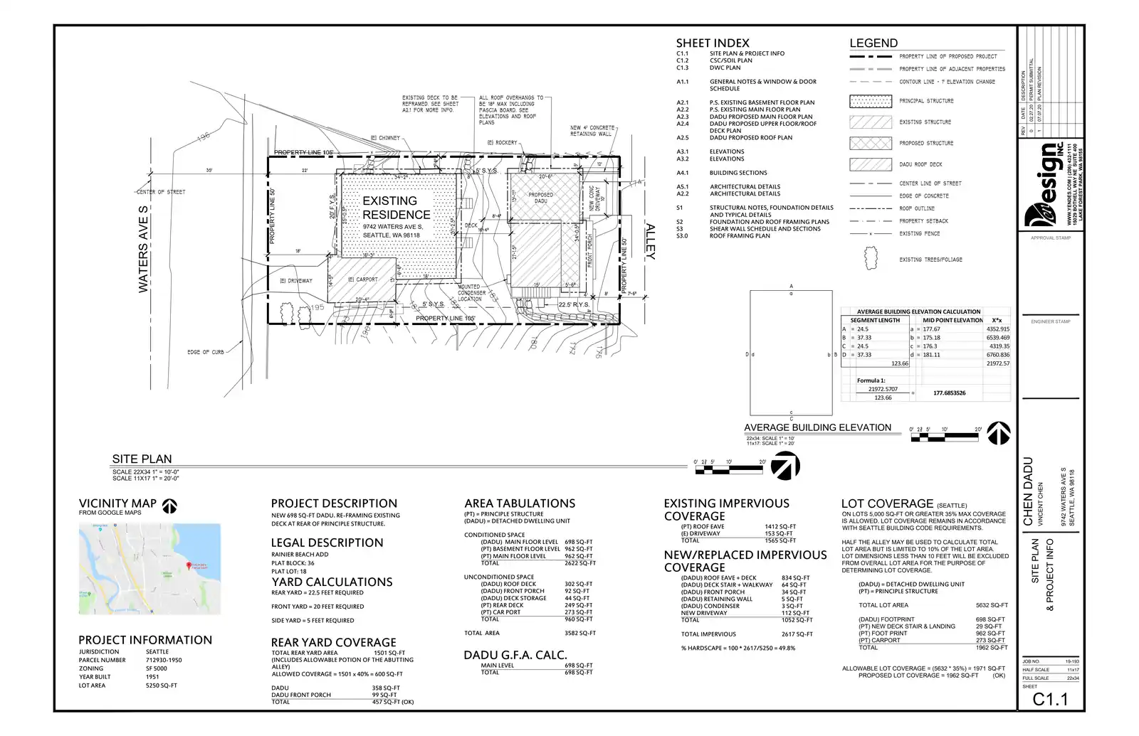 Site plan for 9742 Waters Ave S