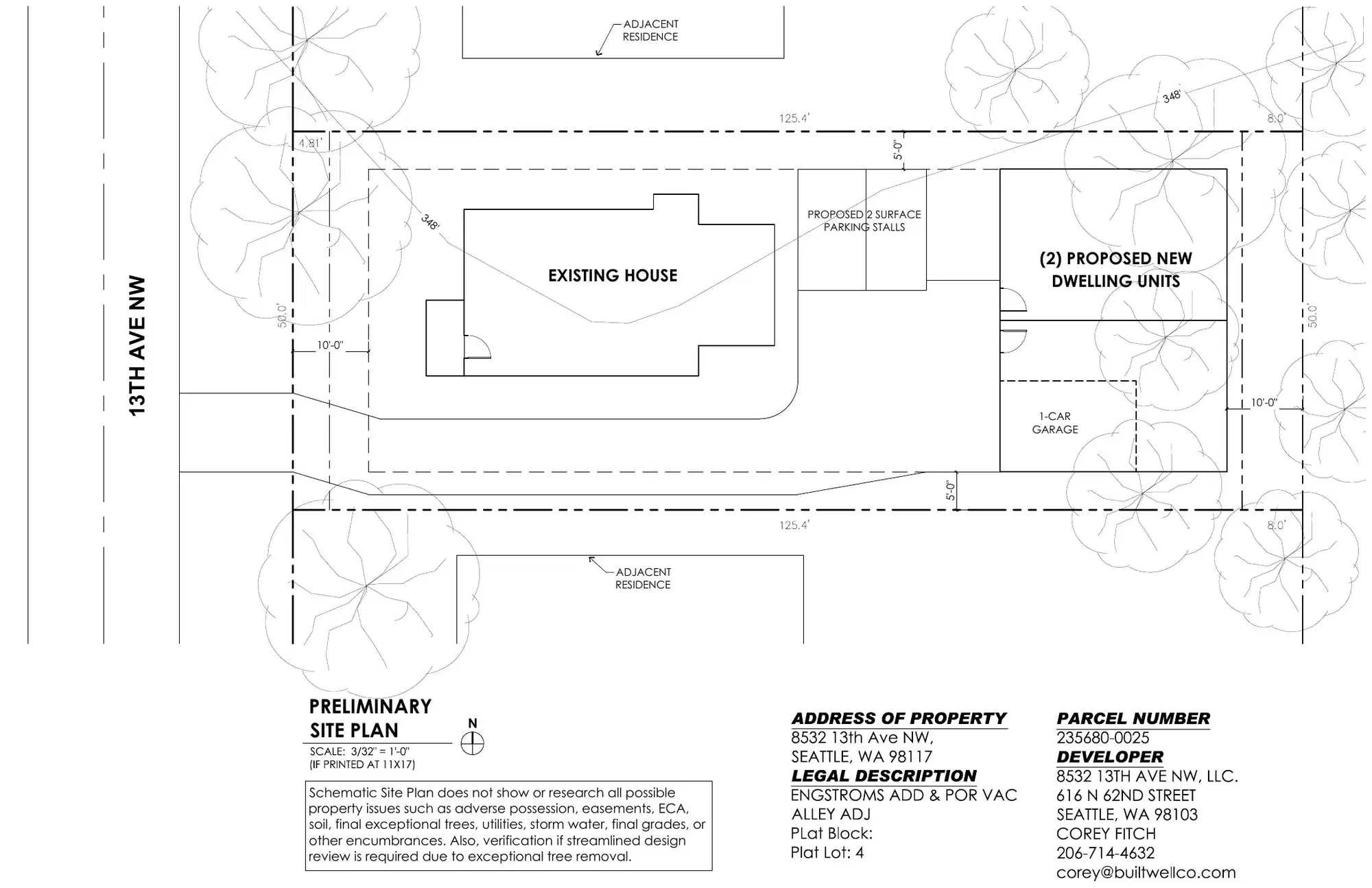 Site plan for 8530 13th Ave NW