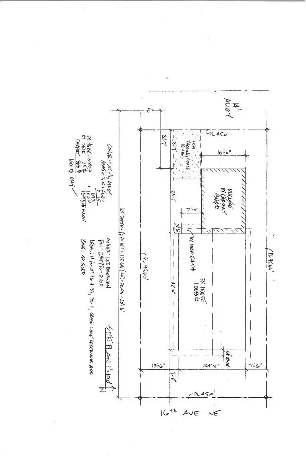 Site plan for 7747 16th Ave NE