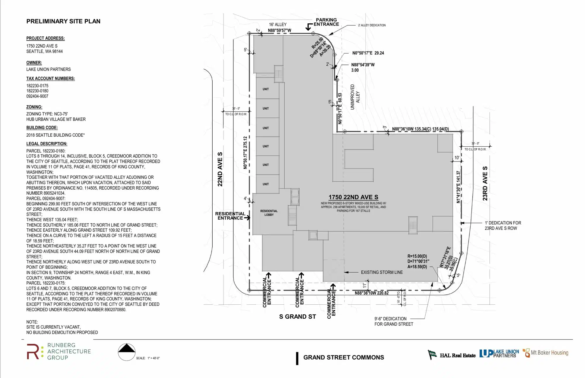 Site plan for 1750 22nd Ave S