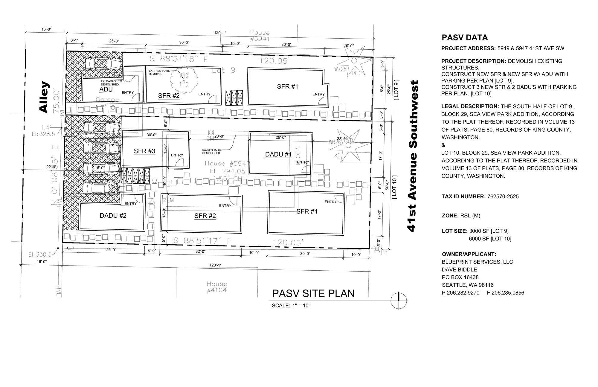 Site plan for 5951 41st Ave SW