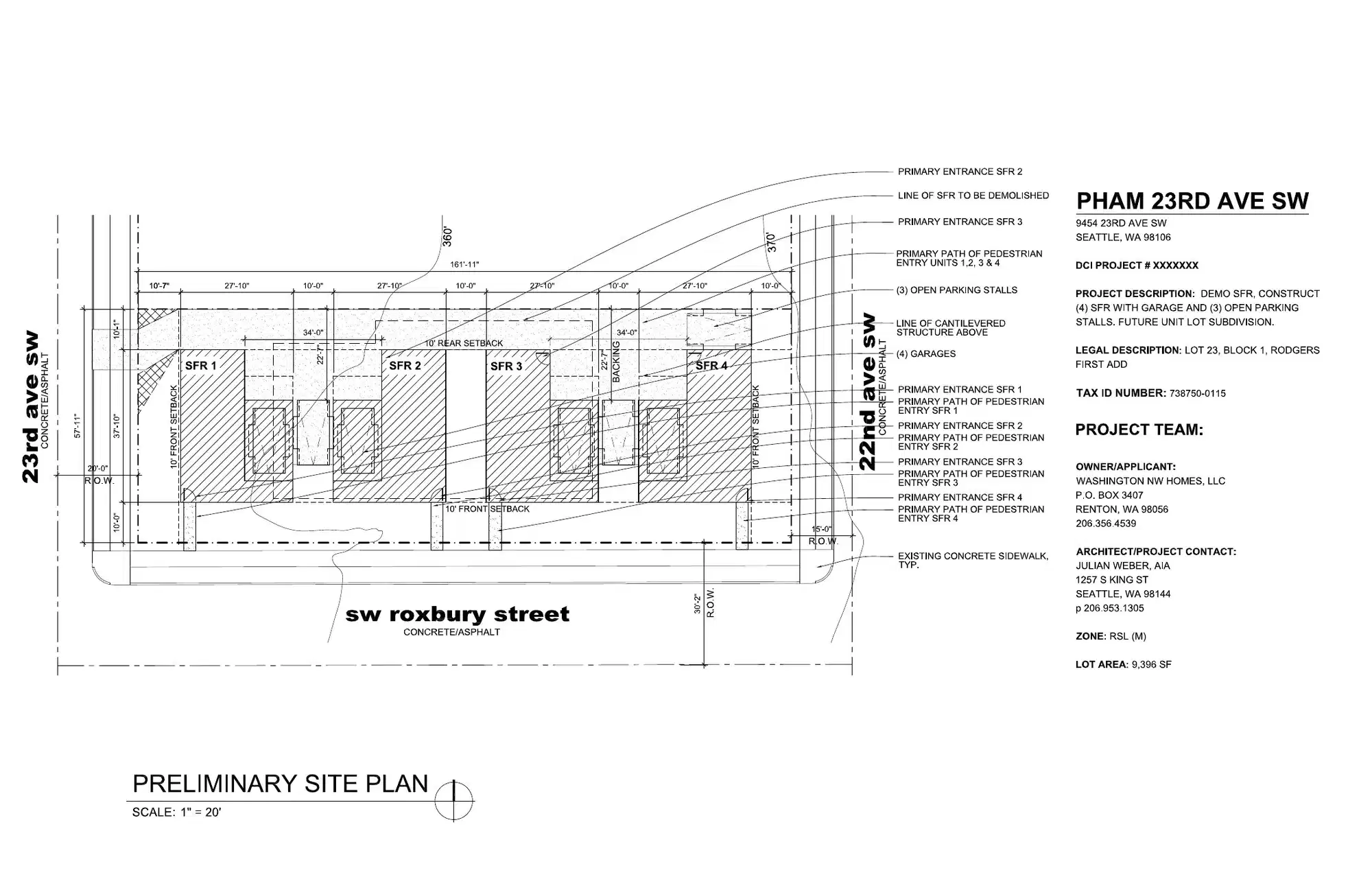 Site plan for 9454 23rd Ave SW