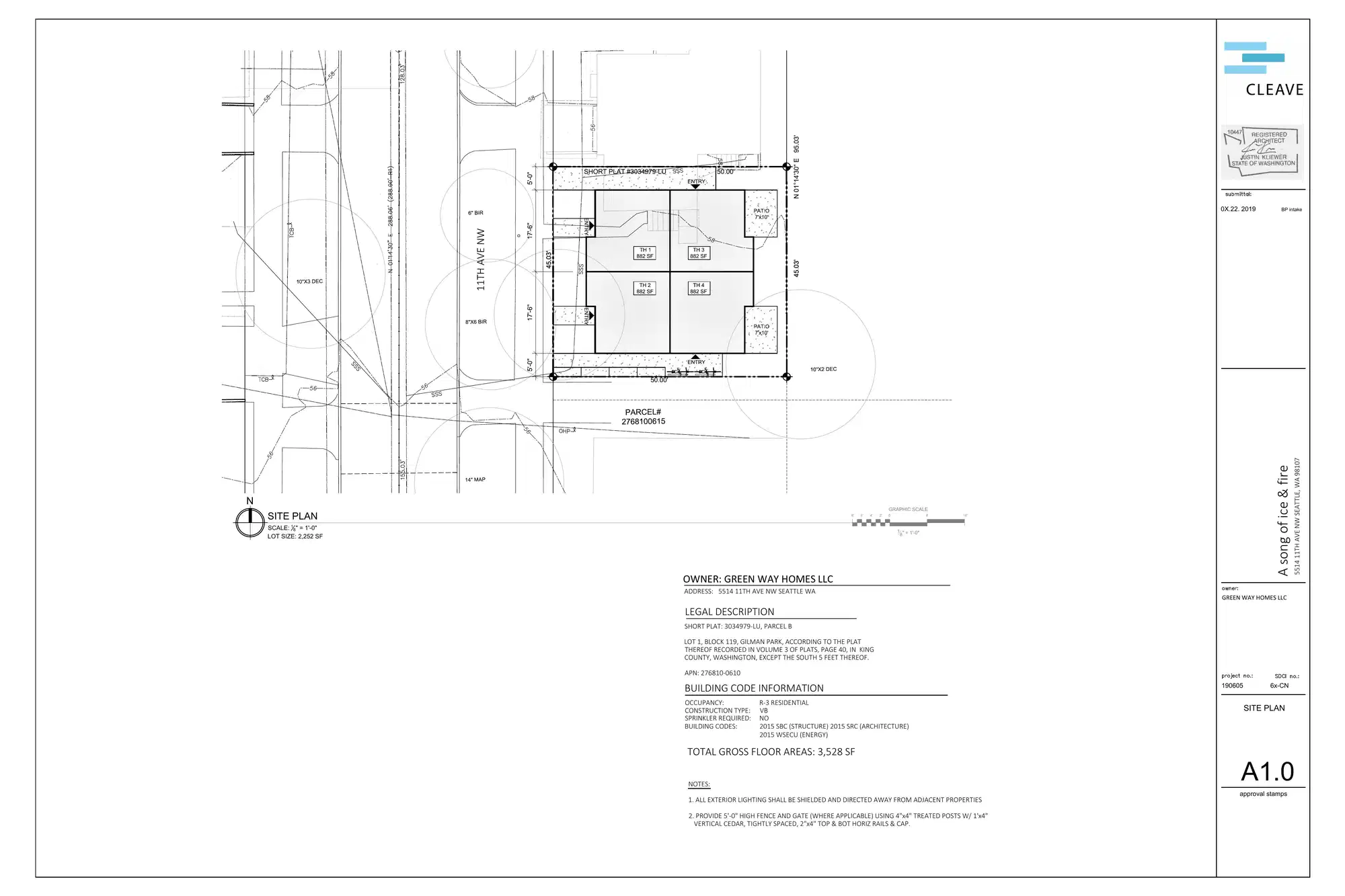 Site plan for 5514 11th Ave NW