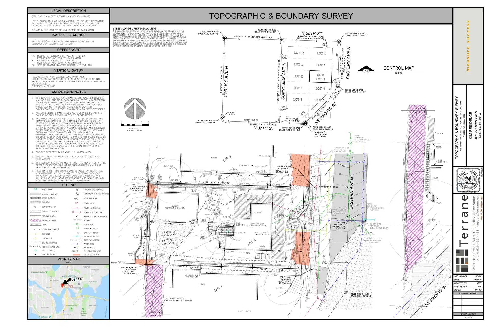 Site plan for 3721 Eastern Ave N