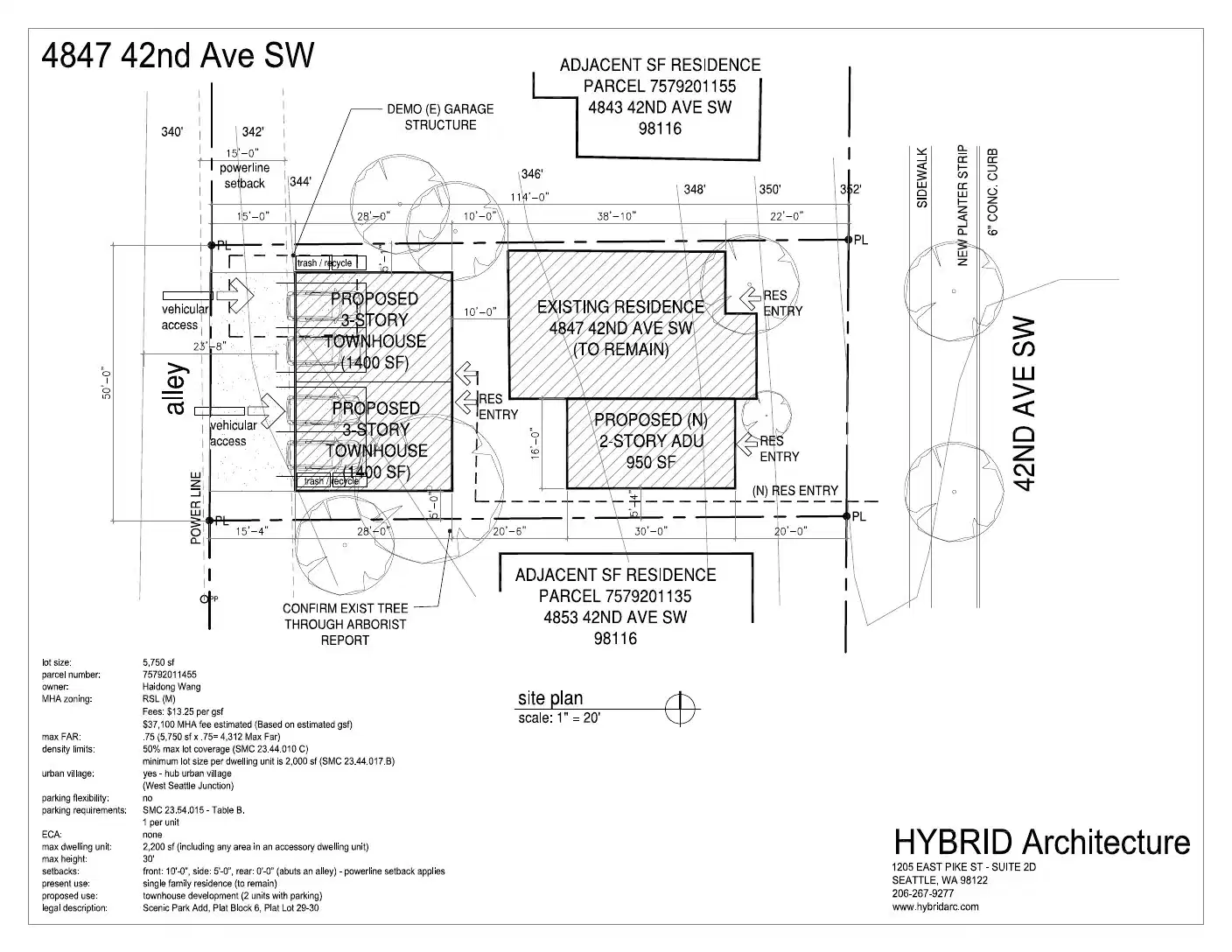 Site plan for 4847 42nd Ave SW