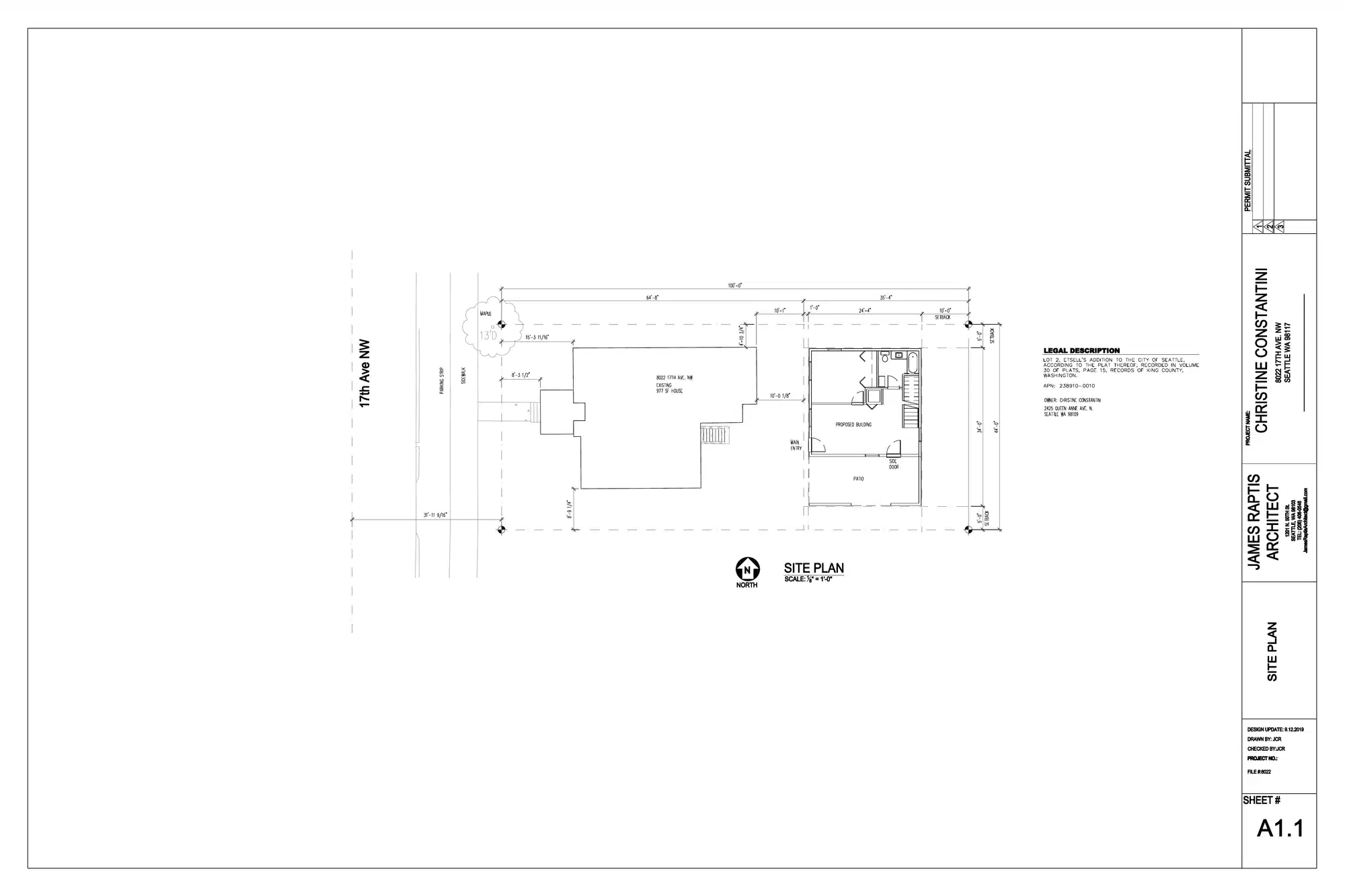 Site plan for 8020 17th Ave NW