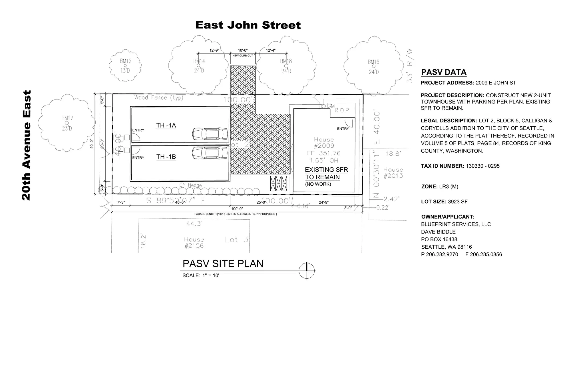 Site plan for 166 20th Ave E