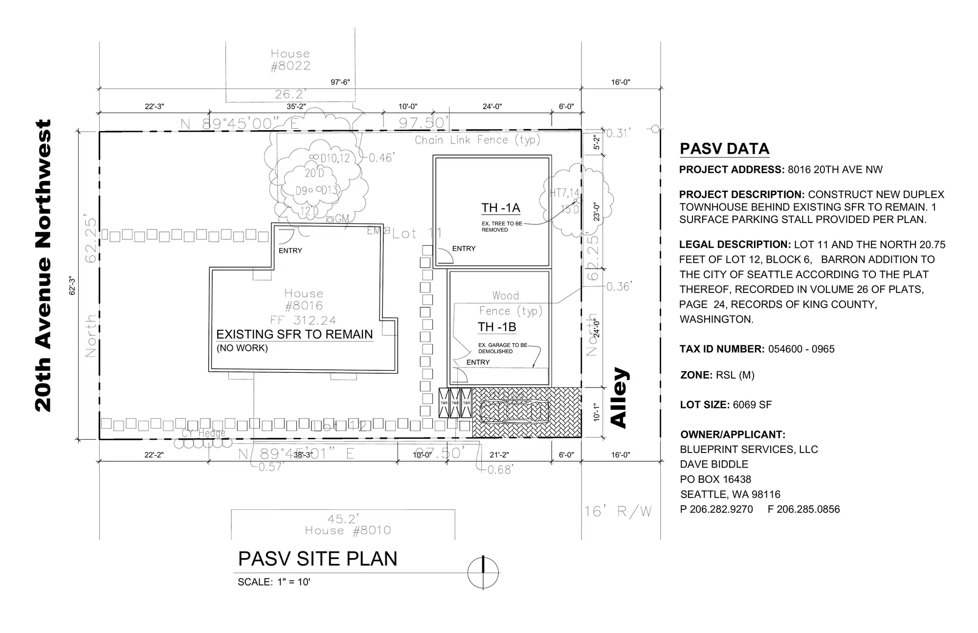Site plan for 8014 20th Ave NW