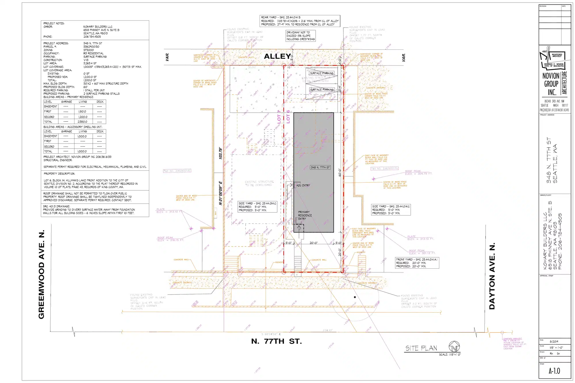 Site plan for 348 N 77th St