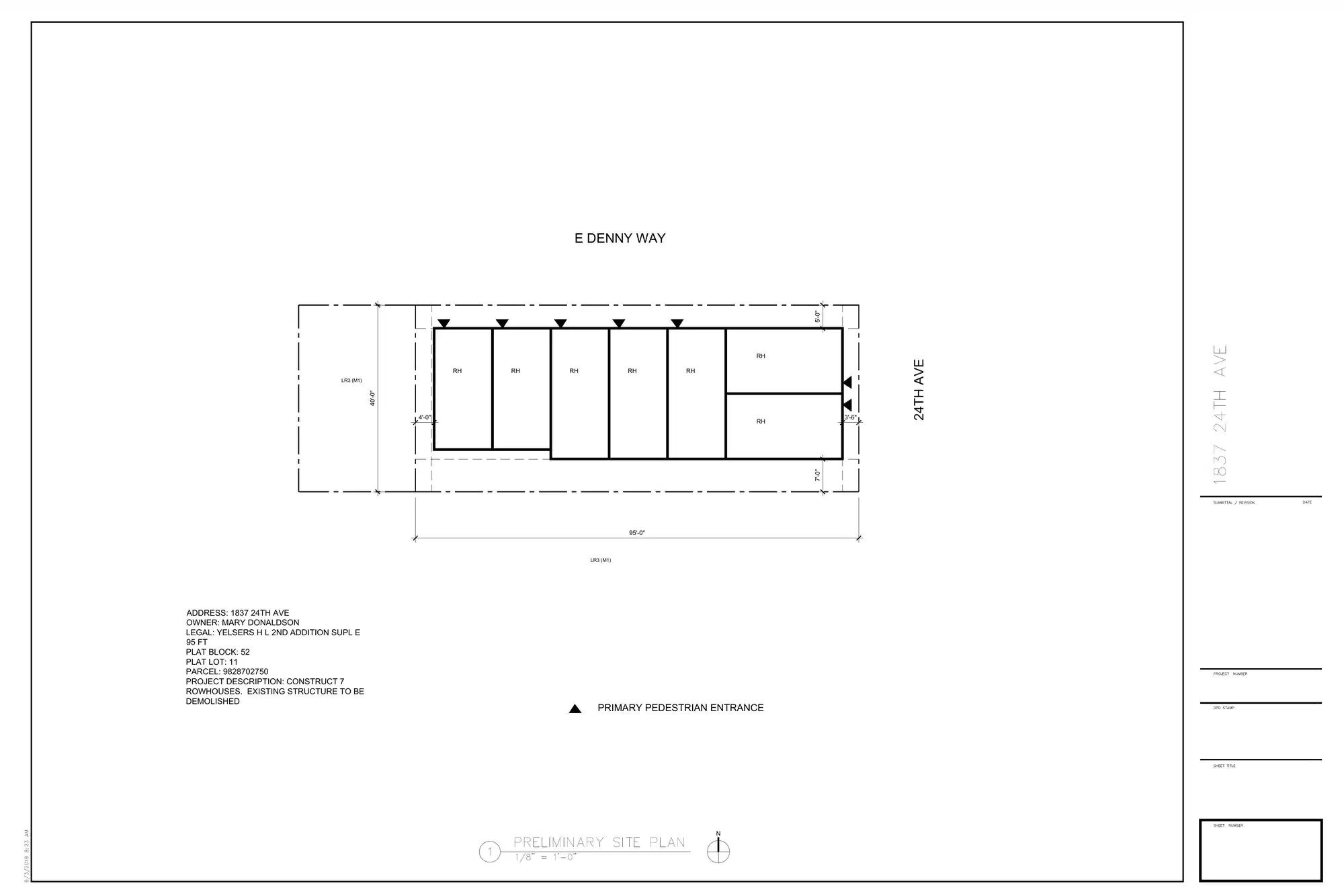 Site plan for 1837 24th Ave