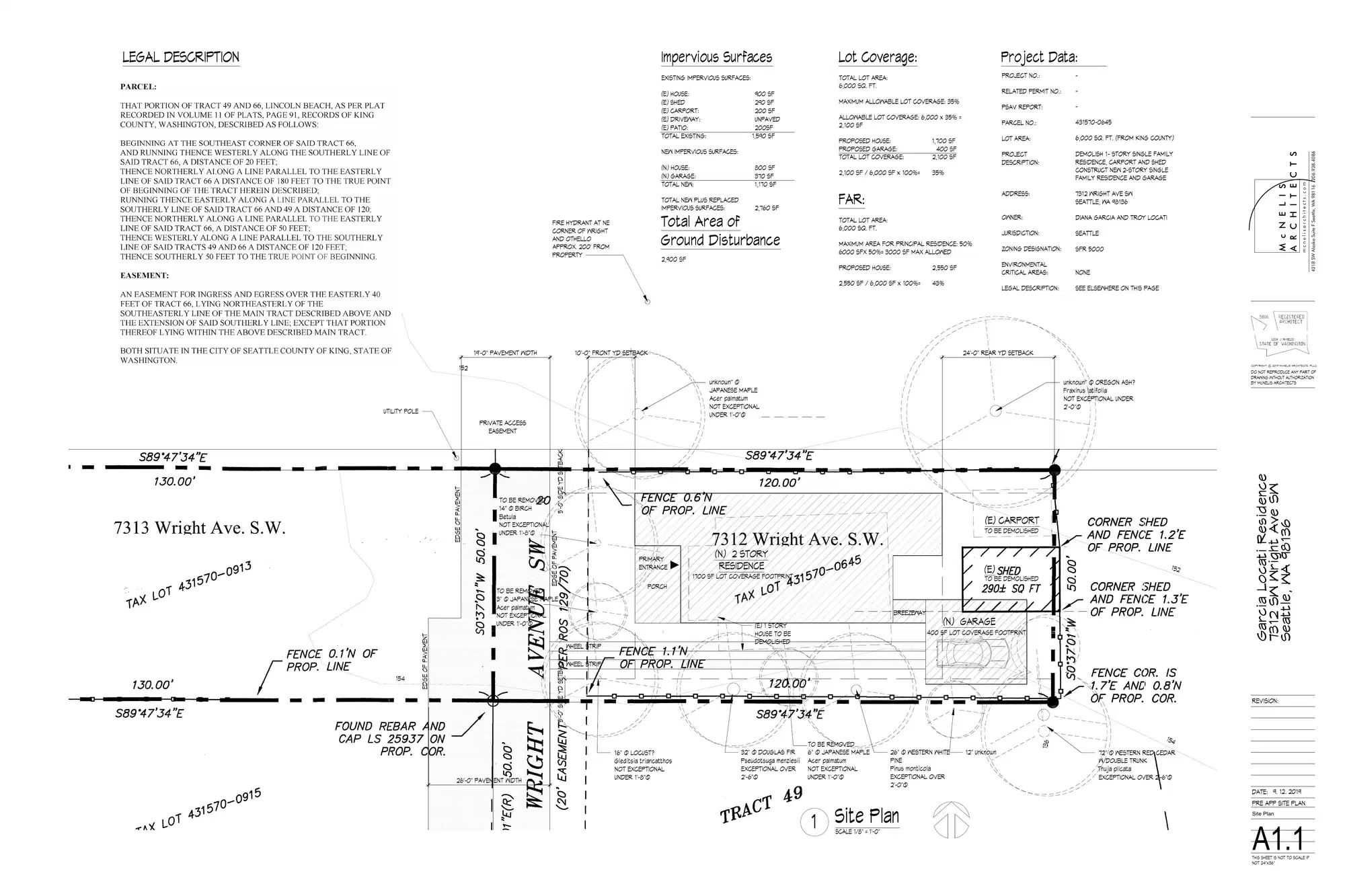 Site plan for 7312 Wright Ave SW
