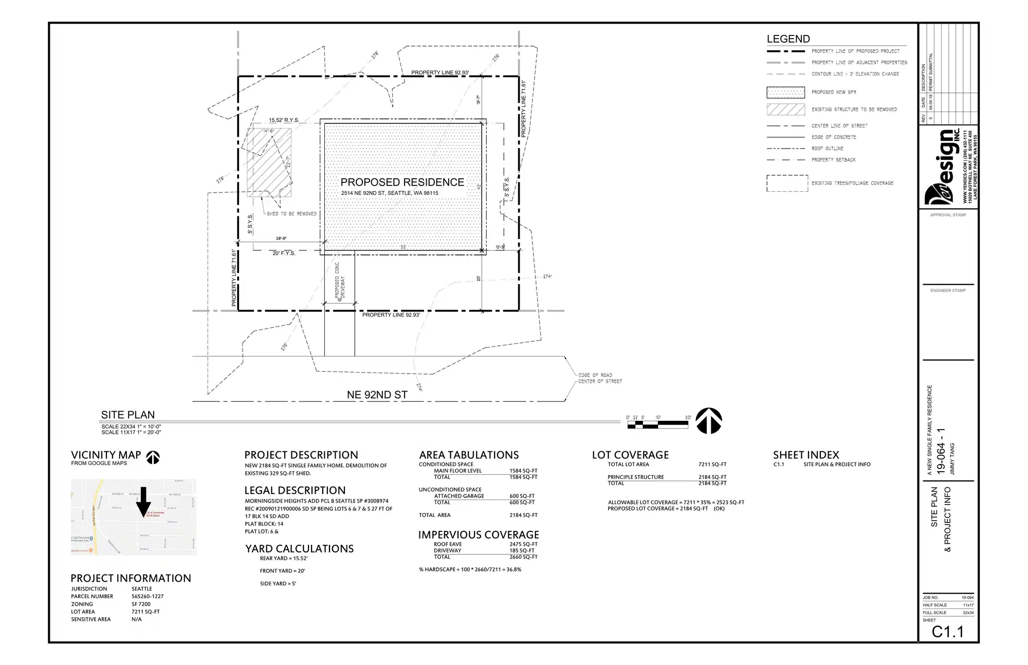 Site plan for 2514 NE 92nd St