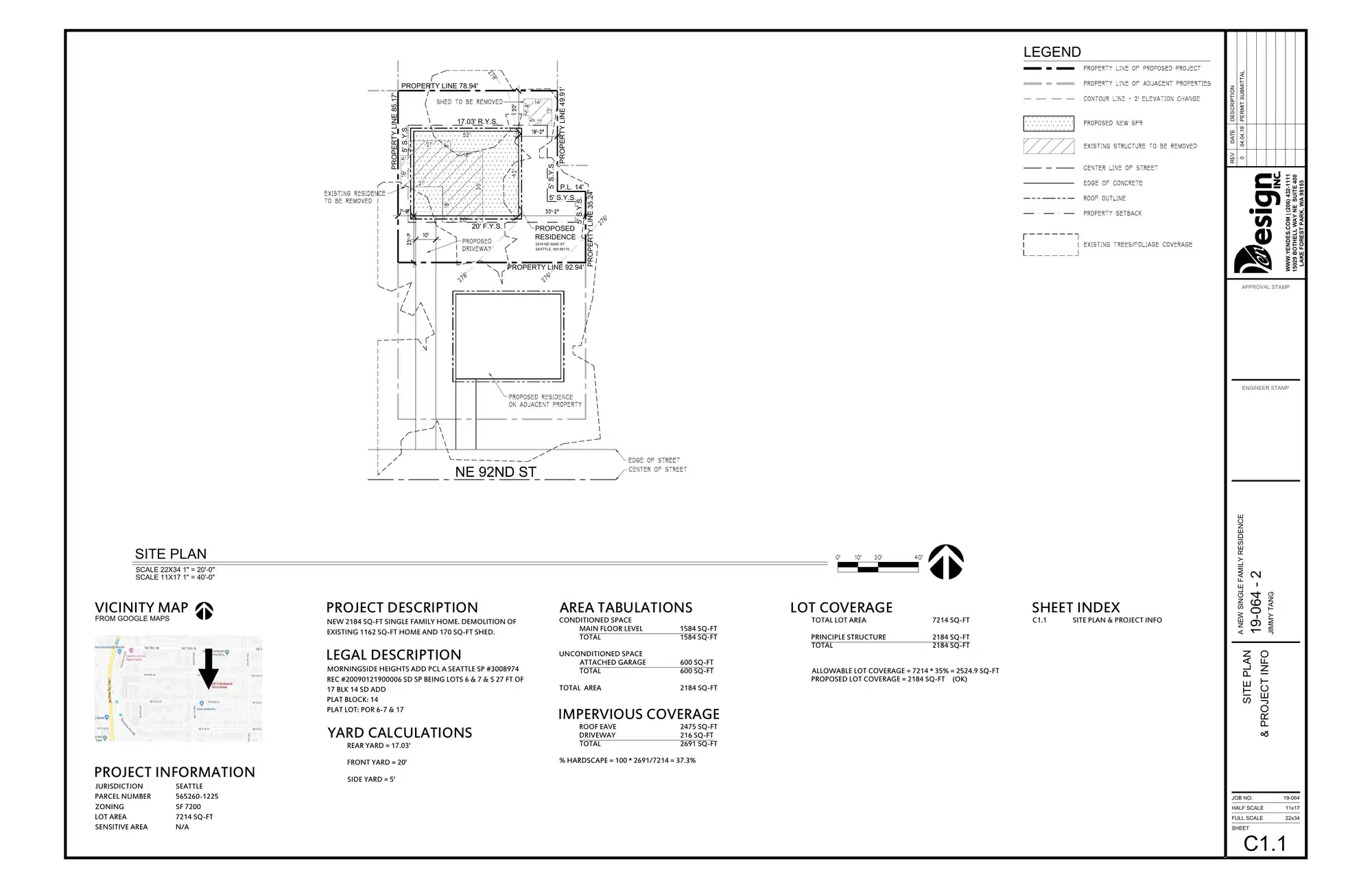 Site plan for 2516 NE 92nd St