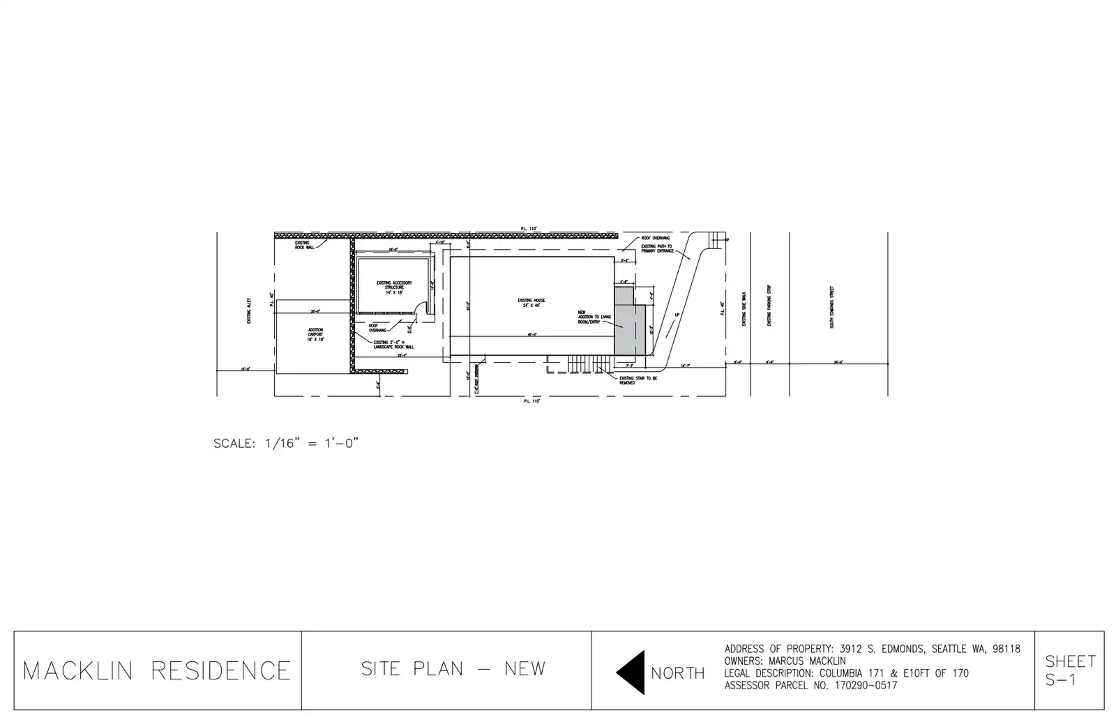 Site plan for 3912 S Edmunds St