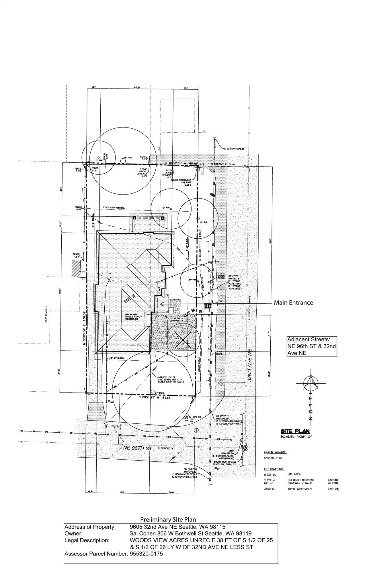 Site plan for 9605 32nd Ave NE
