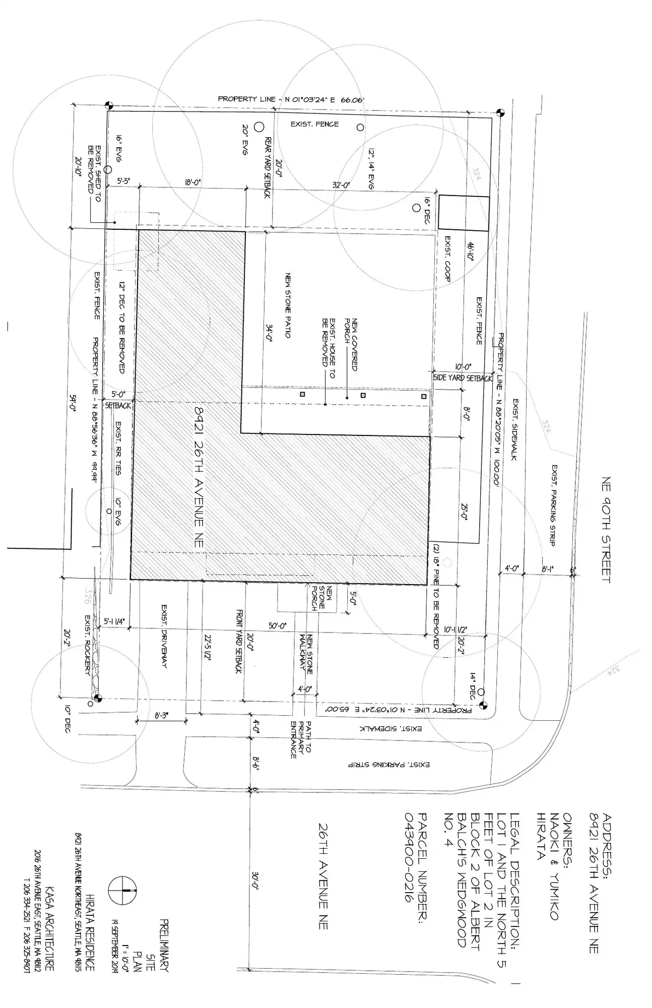 Site plan for 8921 26th Ave NE