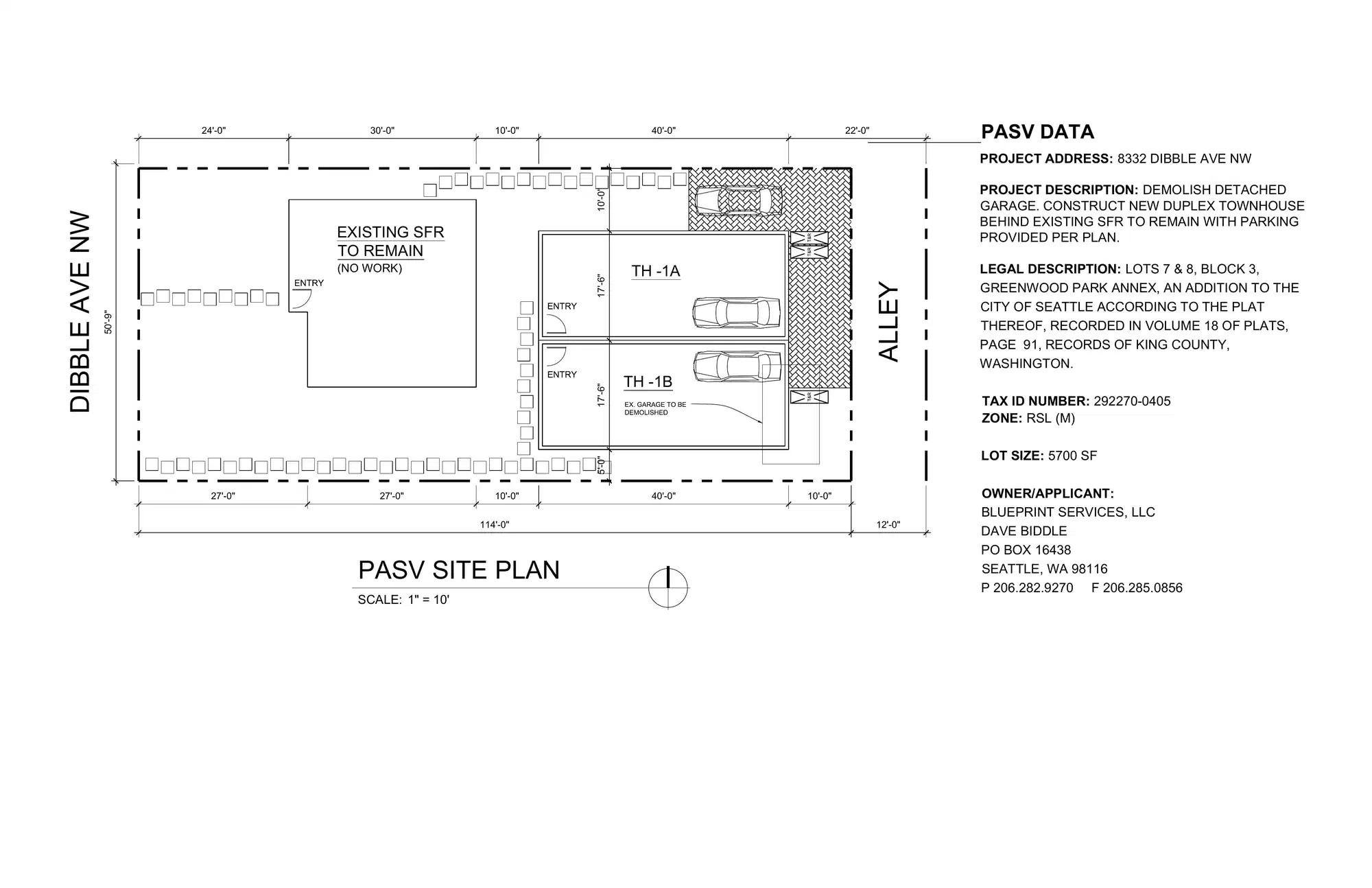 Site plan for 8330 Dibble Ave NW