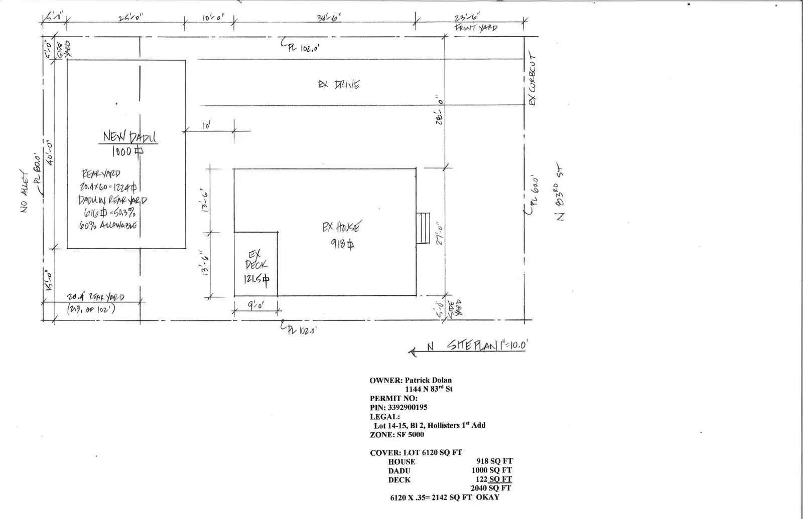 Site plan for 1144 N 83rd St
