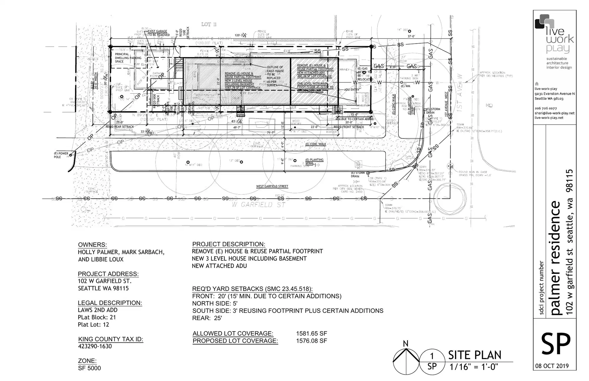 Site plan for 102 W Garfield St