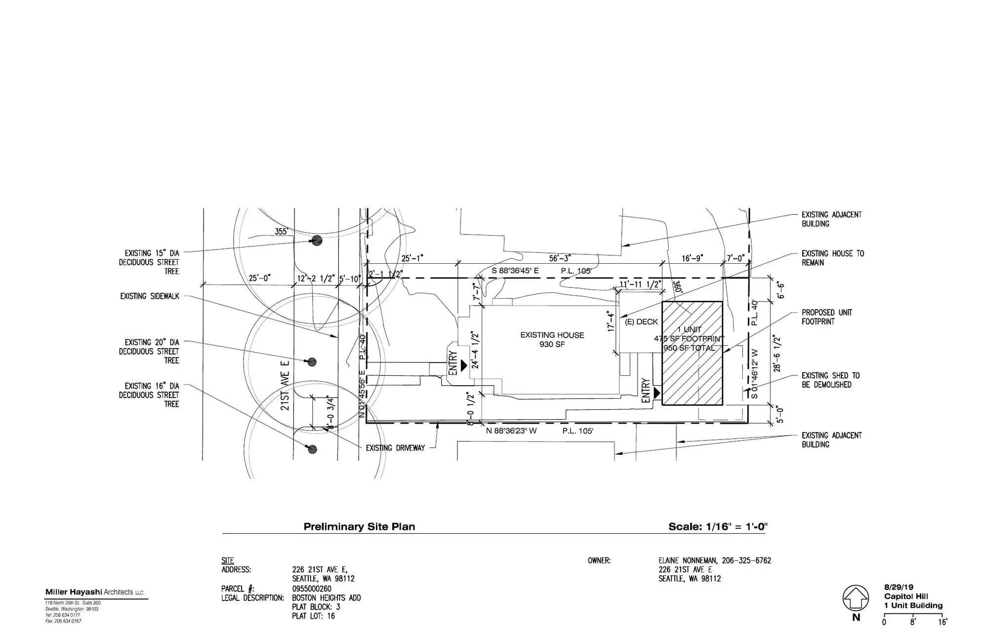 Site plan for 226 21st Ave E