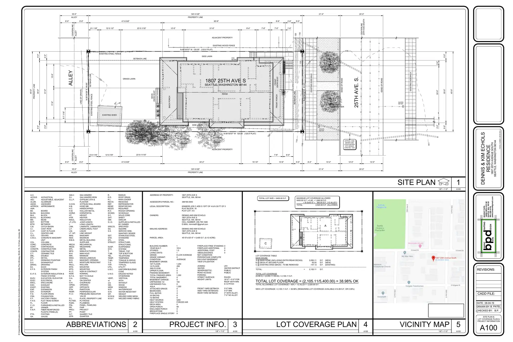 Site plan for 1807 25th Ave S
