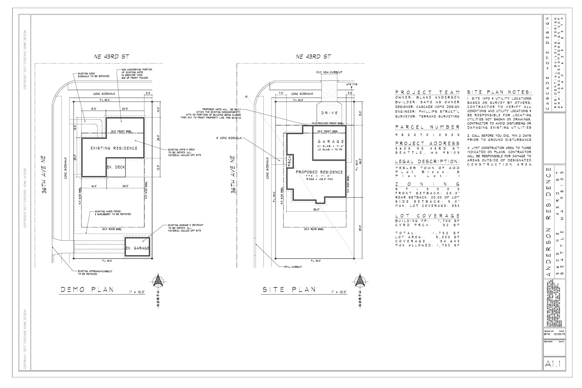 Site plan for 4212 36th Ave NE