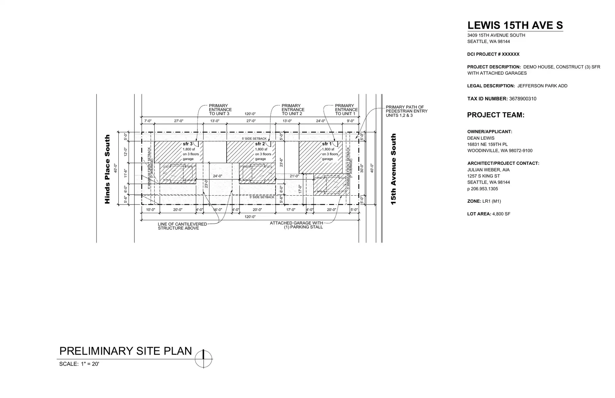 Site plan for 3411 15th Ave S