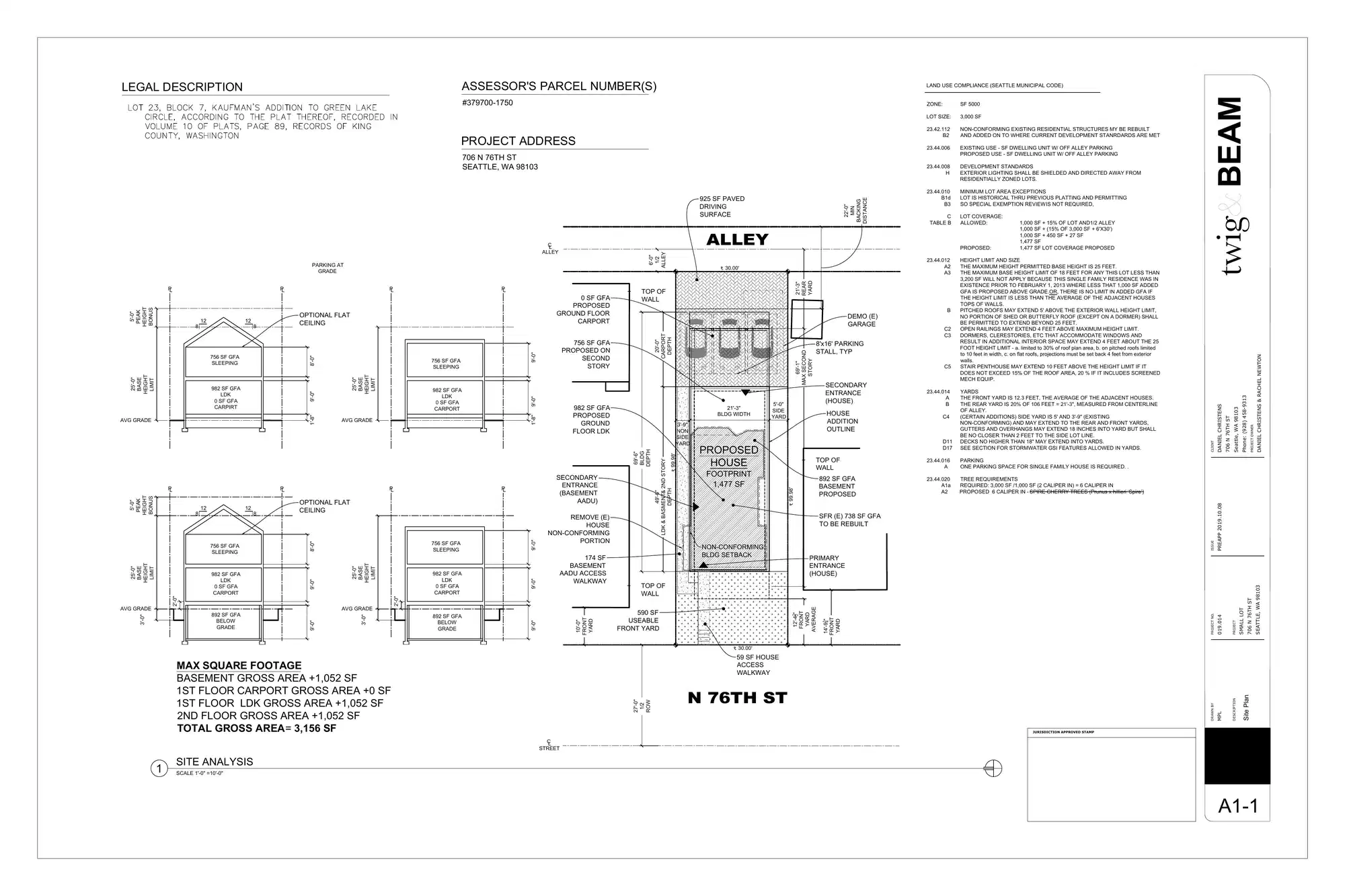 Site plan for 706 N 76th St