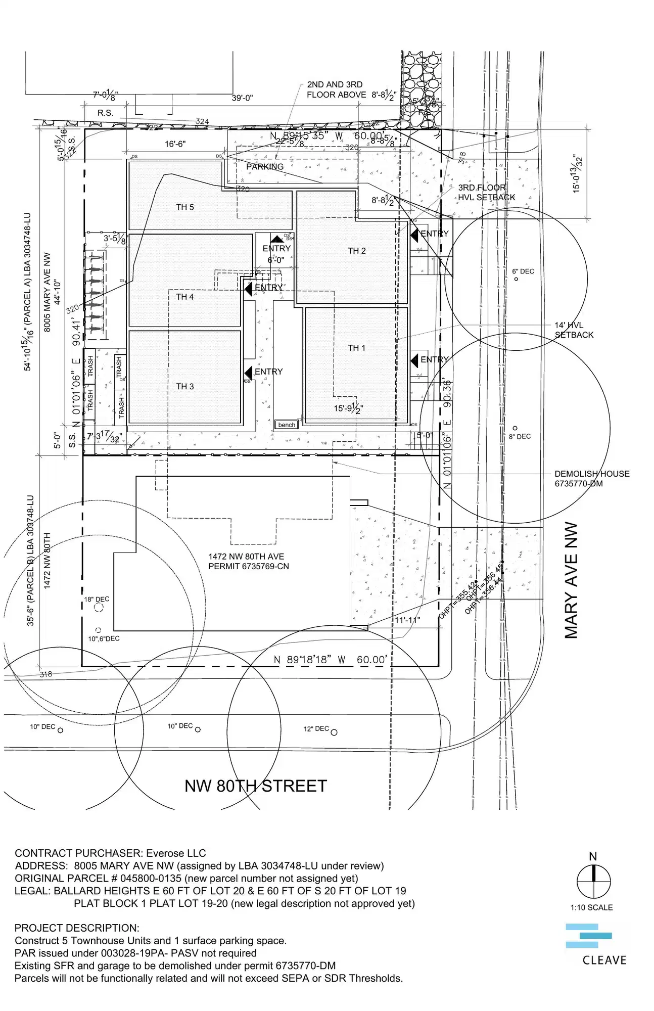 Site plan for 8005 Mary Ave NW