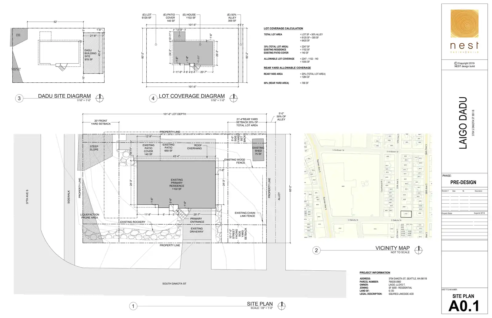 Site plan for 3704 S Dakota St