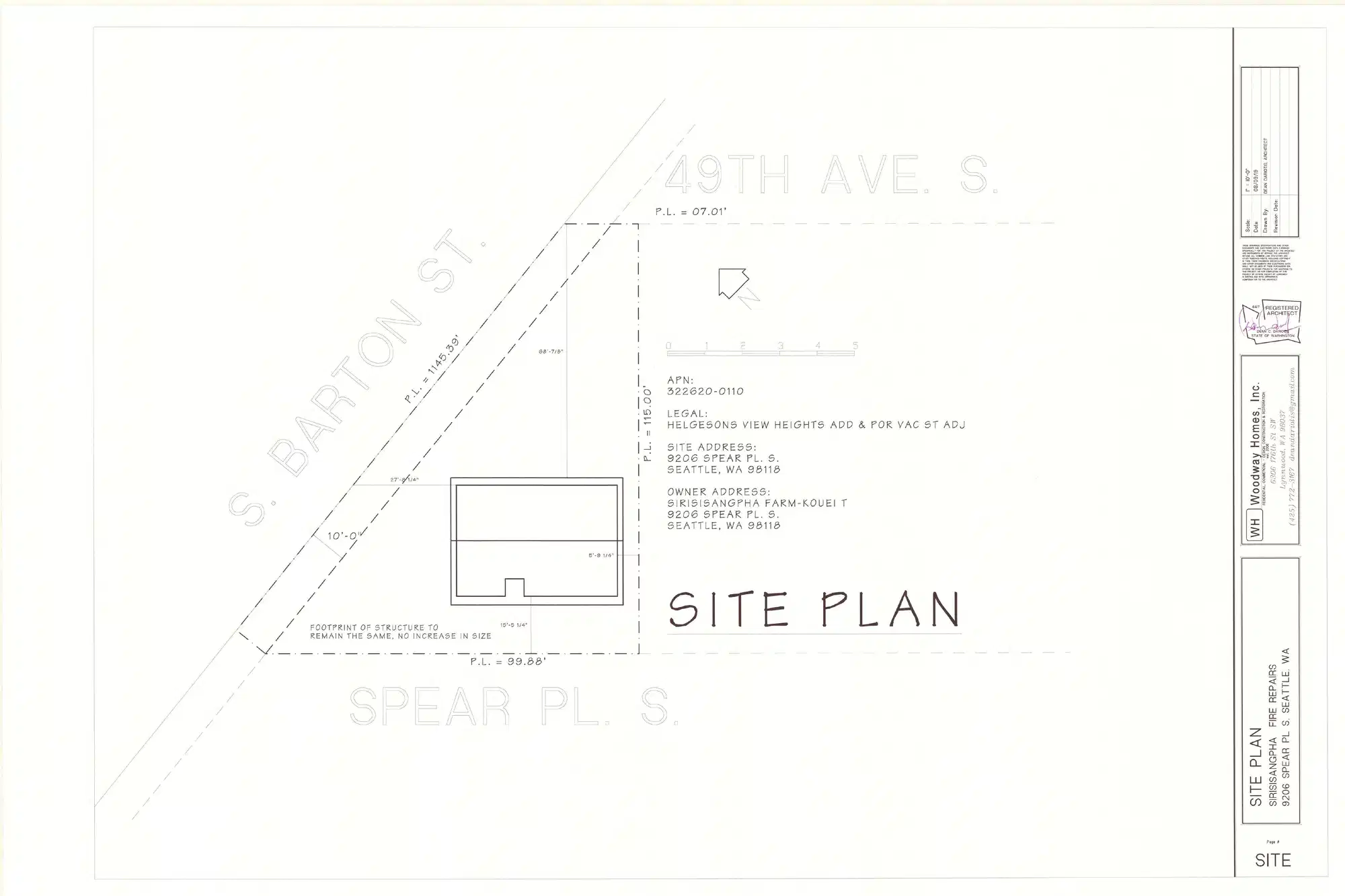 Site plan for 9206 Spear Pl S