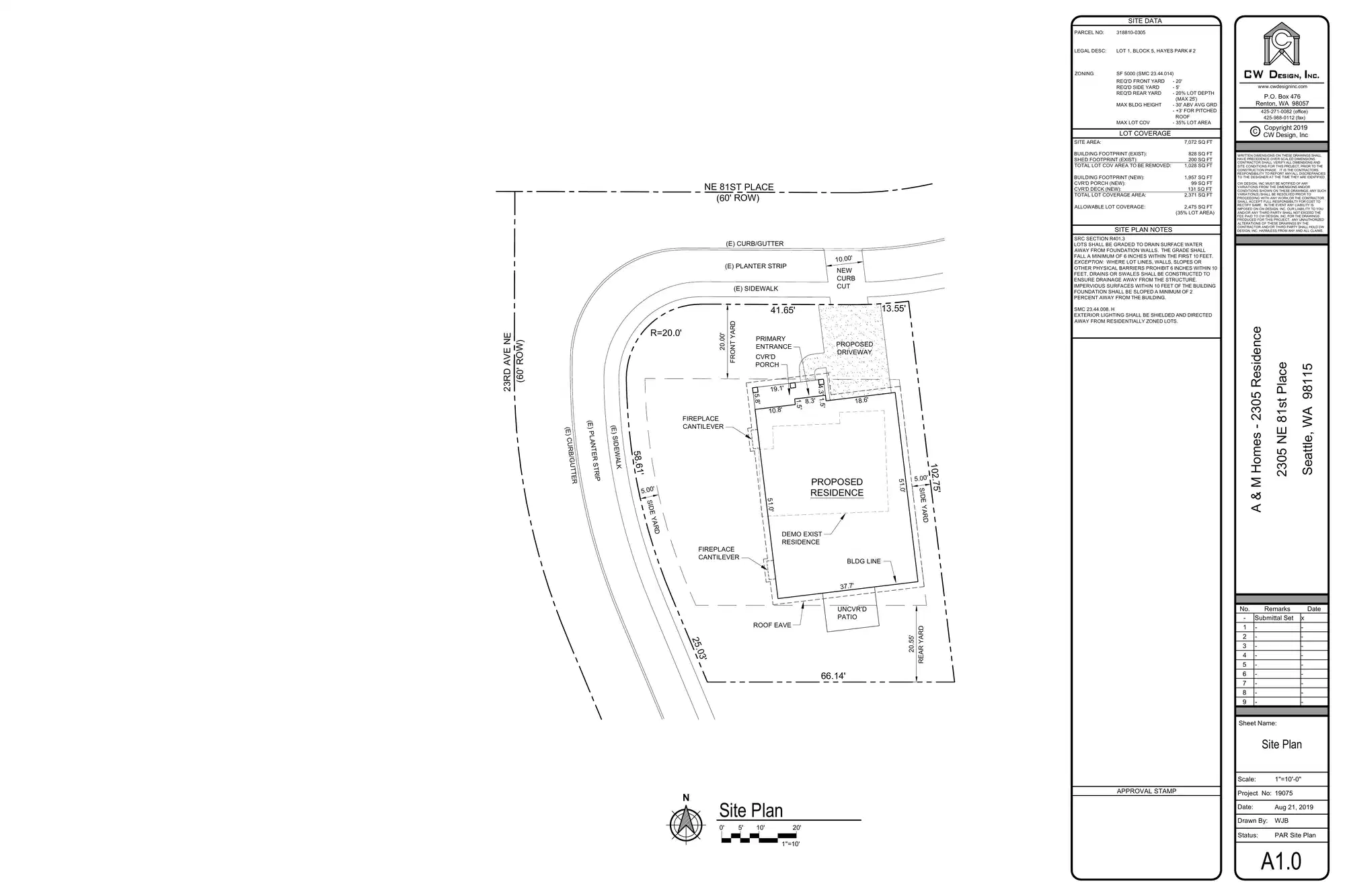 Site plan for 2305 NE 81st Pl