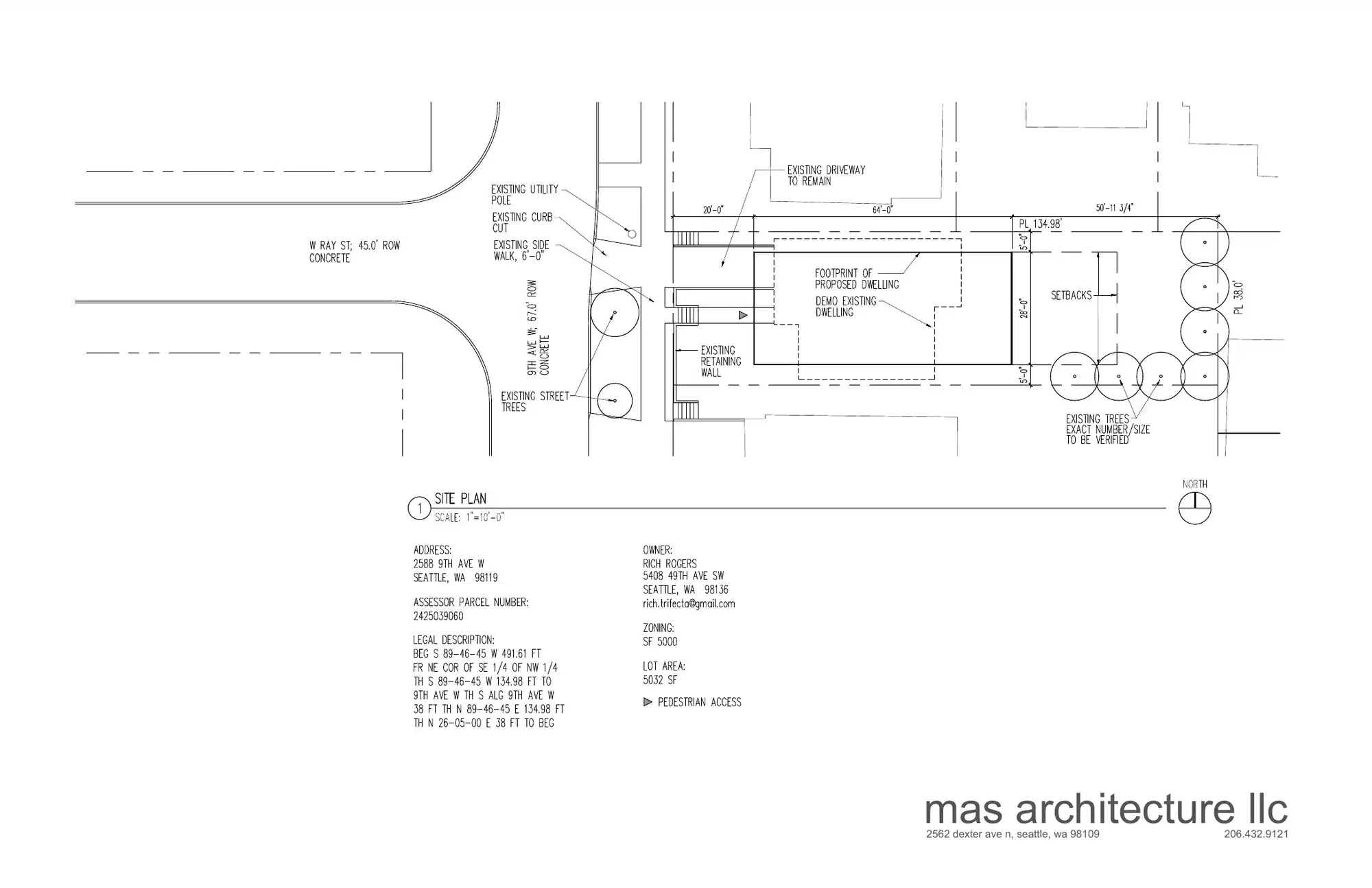 Site plan for 2588 9th Ave W