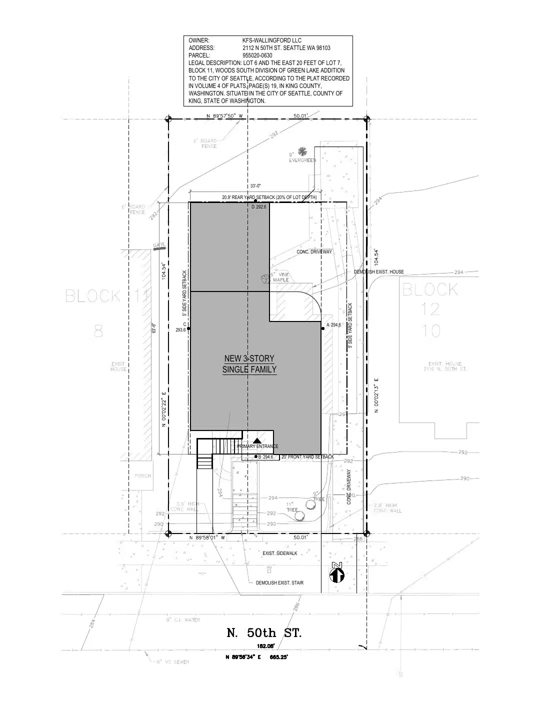 Site plan for 2112 N 50th St
