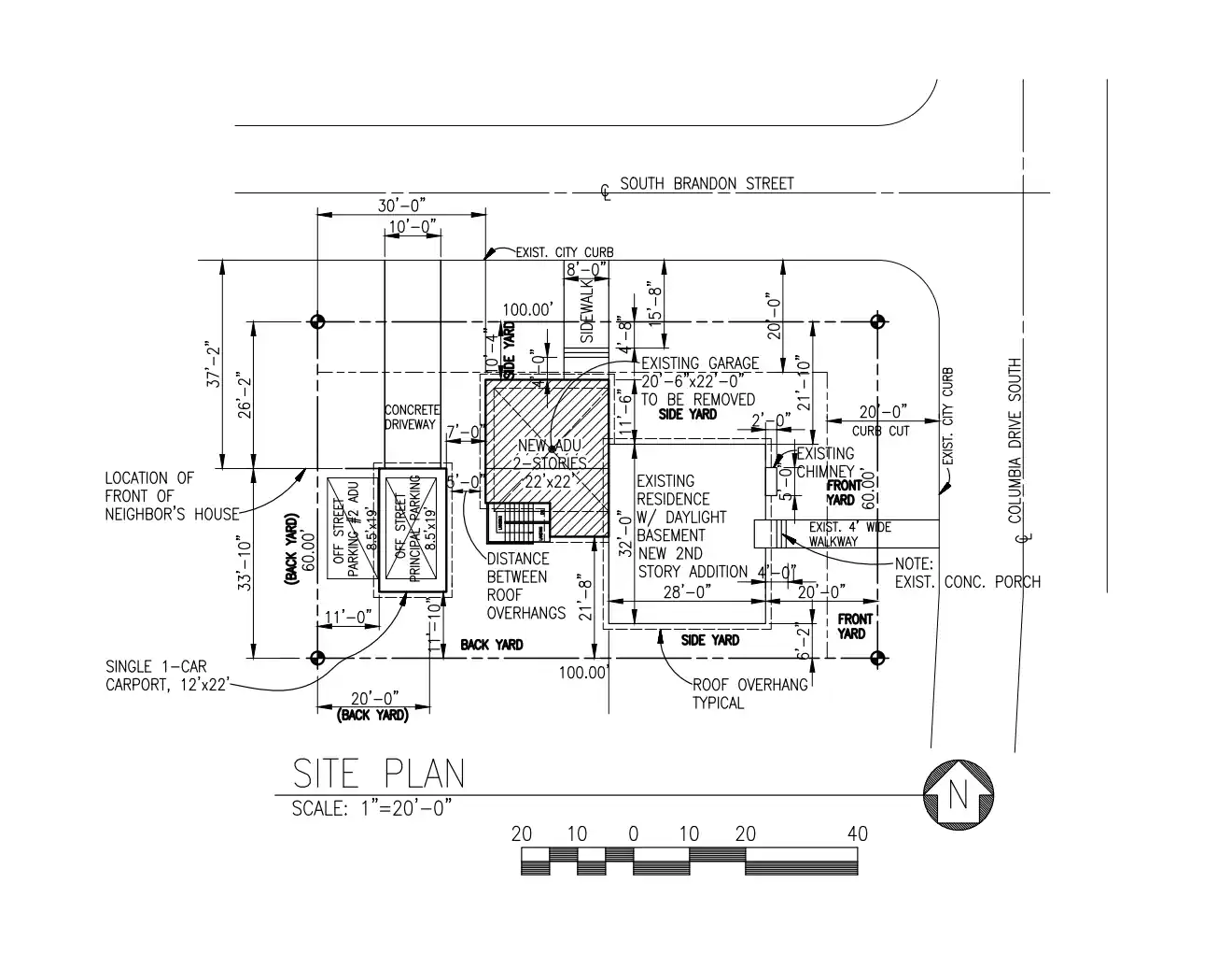 Site plan for 5403 Columbia Dr S