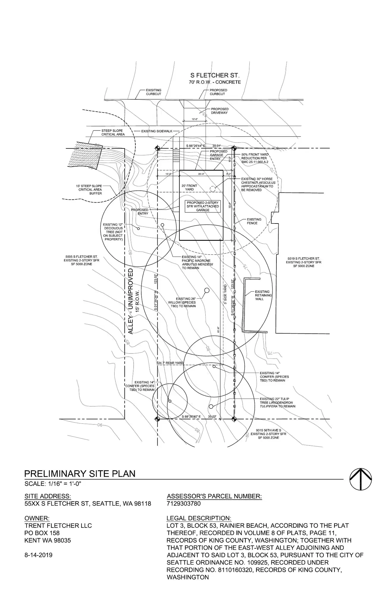Site plan for 5515 S Fletcher St