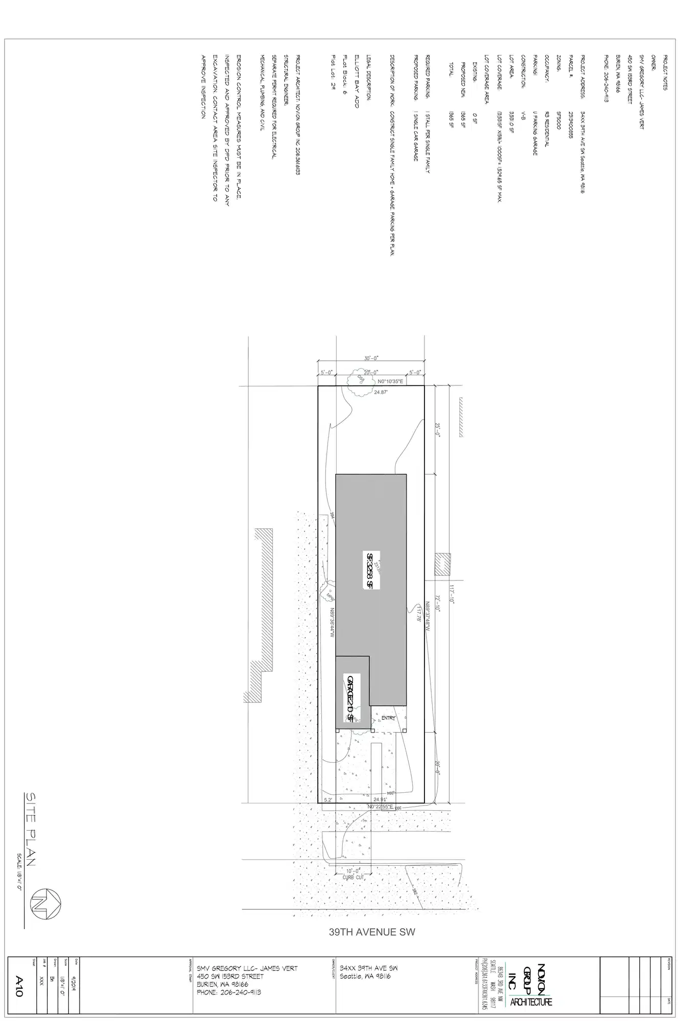 Site plan for 3409 39th Ave SW